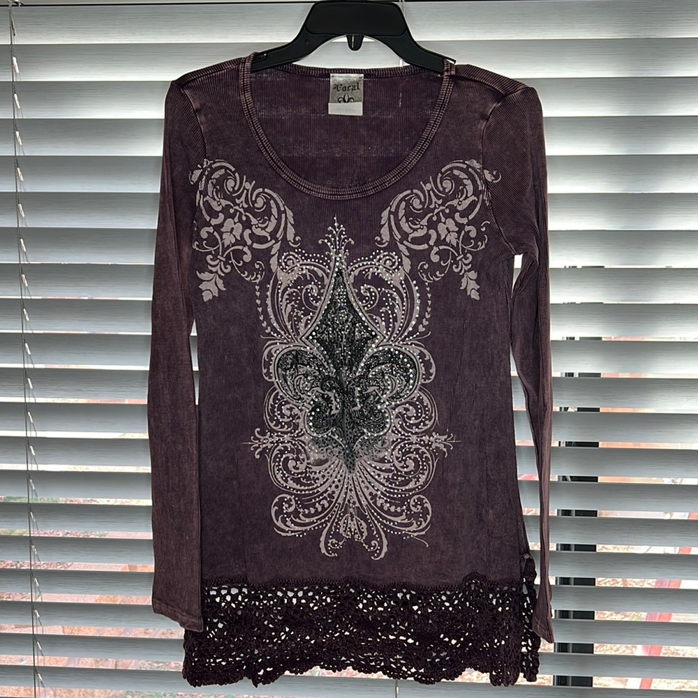 Purple embellished long sleeve